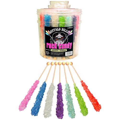 Buffalo Bills Rock Candy Crystal Sticks (36 assorted .8oz crystal sticks per tub) by Choo Choo R Snacks, Inc.