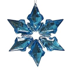 6-Point Blue Gemstone Starburst Christmas Ornament