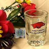 Collegiate Arkansas Razorbacks Fluted Whiskey Shot Glass