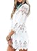 Yonala Womens Lace Floral Hollow Out Beachwear Bikini Cover Up Dress, White, One size