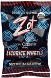 ZOT 100% Organic Chewy Licorice Wheels, 3.4-Ounce Bags (Pack of 6)