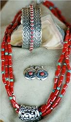 Silver & Coral Earrings