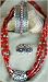 Silver & Coral Earrings