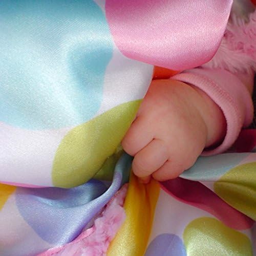 AllyZabba blanket - large 34x28in pastel dot /choco