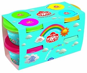 Dido' POKER barattoli di pasta per giocare 100g nei colori azzurro, giallo, verde, magenta