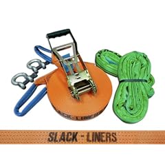 6 Teiliges Slackline-Set 50mm breit, 25m lang - mit Langhebelratsche! h�chste Qualit�t *NEU*