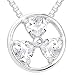 Heart Cut White Cz Three-Stone Pendant Necklace Sterling Silver Rhodium Finish