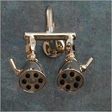 Zoe Swordfish Dual Gold Shower Heads