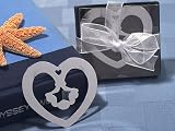 Baby Keepsake: Heart Shaped Chrome Metal Bookmark w Scalloped
