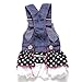 ROPALIA Summer Puppy Pet Dog Cat Denim Strap Dress Polk Dot Jumpsuit Clothes XXS