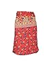 Boho Mini Wrap Around Skirt Red Elephants Print Short Skirts