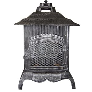 Well Traveled CICP Pagoda Cast Iron Chiminea, Pewter
