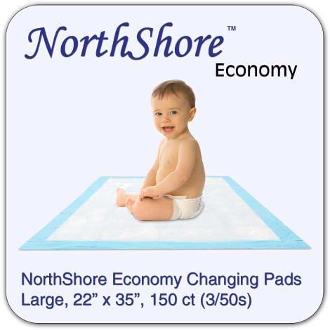 NorthShore Economy Changing Pads, Large, 22x35 in., Case/150 (3/50s) by NorthShore Care Supply