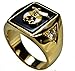 Shriner Men's Ring Black Onyx 18K Gold Overlay Size 9 10 11 12 13 14