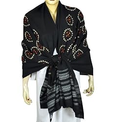 Evening Wrap Tie Dye Print Wool Shawl 80 x 35 inches