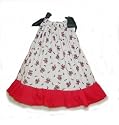 Flowersack 'A Teddy Bear Christmas' baby cream / red dress with ribbon ties