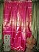 2 Magenta Gold Brocade Silk Sari Saree Curtains Drapes Panel Window Treatment Rod Pocket 96"