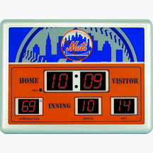 New York Mets 14 x 19 LED Scoreboard Clock and Thermometer