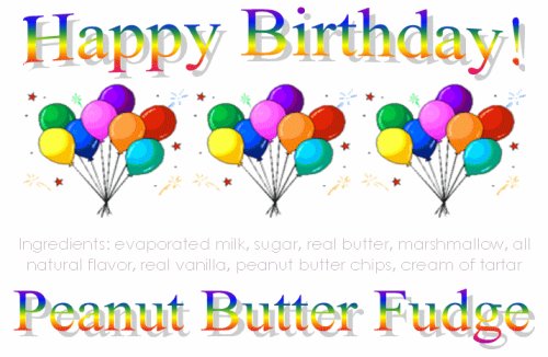 Birthday Balloons Peanut Butter Fudge Box by Exquisite Fine Candy & Gifts