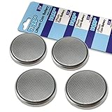 HQRP 4-Pack Battery for Polar FT4 FT4F FT7 FT7M Heart Rate Monitor Coin Lithium (2 Batteries for Training Computer + 2 Batteries for Transmitter Polar WearLink) + Coaster
