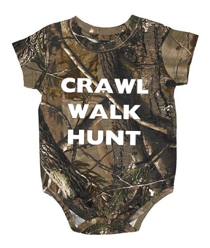 Crawl Walk Hunt Realtree Camo Baby Body Suit - Hunting Baby Clothing