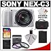Sony Alpha NEX-C3 Digital Camera Body & E 18-55mm OSS Lens (Silver) with 32GB Card + Battery + 3 UV/FLD/PL Filters + Case + Accessory Kit