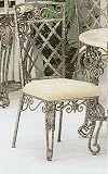 Set of 4 Wavenly Vintage Gold Metal Frame Dining Chairs