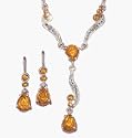Avon Birthstone Swirl "Y" Necklace Gift Set Feb/Amethyst