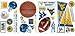 You get four sheets of West Virginia appliques equaling a total of 27 pieces.  Just peel and stick!  
RoomMates work on any smooth, dry and clean surface: walls, mirrors, fridge, laptop, tiles, glass, 
lockers, furniture, accessories, and even cars!  Sizes are approximate.  Proudly made in the USA.  
College, sports, mountaineers, football, basketball, baseball.