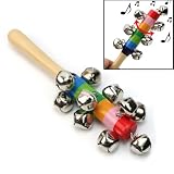Baby Rassel Glocken Spielzeug Holzrassel Schellenstab Schellenrassel Glockenstab -