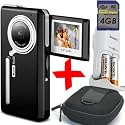 Mustek Pocket Camcorder w/ Flip LCD +Case +4GB +Sony NiMh Batteries & Charger Bundle: YouTube Video Made Easy