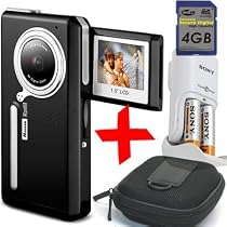 Mustek Pocket Camcorder w/ Flip LCD +Case +4GB +NiMh Batteries & Charger Bundle: YouTube Video Made Easy