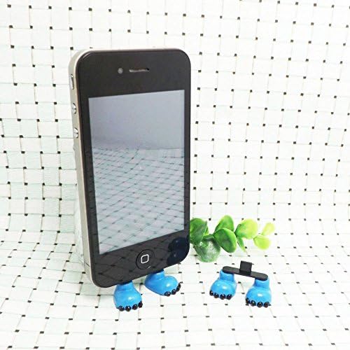 ZOEAST Creative 2 in 1 Cute 8 Colors Shoes Donald Duck Stitch Feet iPhone Stand Data Port Dust Plug Phone Shoes Dustproof Charm iPhone 5S 6 6S SE 7 Plus Phone Stand (iPhone SE/6S/7 Plug, Stitch)