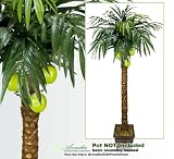 ONE 12' Artificial Coconut Palm Tree with Three Coconuts, with No Pot