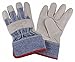 Condor Cowhide Leather Work Gloves, Safety Cuff, Beige/Blue, Size: 2XL, Left and Right Hand 20GZ07-1 Each