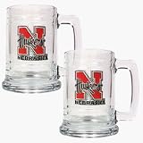 Nebraska Cornhuskers 2 Piece 15 oz. Glass Tankard Set