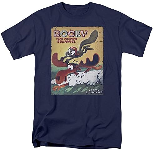 Rocky & Bullwinkle 1960's Animated TV Show Retro Style Poster Adult Mens T-Shirt