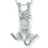 PalmBeach Jewelry Sterling Silver Cat Pendant