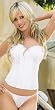 2Pc Eyelet Fabric Bustier And G-String