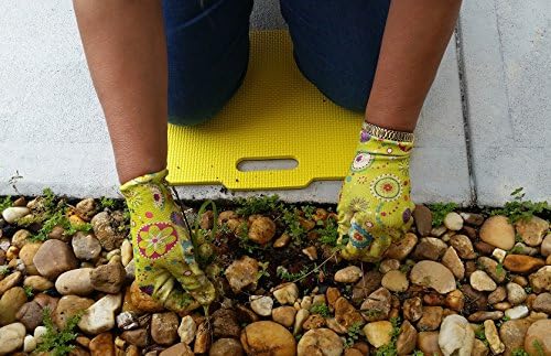 [SUMMER SALE] 3 Pack Garden Gloves for Women + Garden Kneeling Pad - Breathable Nitrile Garden Gloves, Elastic Wrist - Thick Kneeling Cushion
