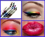 12 Ultra Bright Color Eyeshadow Lip Liner Eye Shadow Eyeliner Pencil Pen Cosmetic Makeup Set!!!
