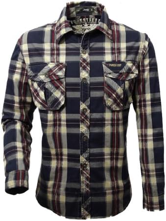 Wantdo Men Plus Size Fashion Long Sleeve Cotton men Shirt Red