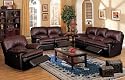 3pcs Dark Brown Top Grain Leather Recliner Loveseat Sofa Set