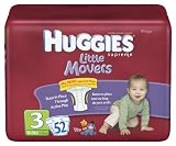 Huggies Supreme Little Movers Diapers, Size 3, 52-Count (Pack of 2)