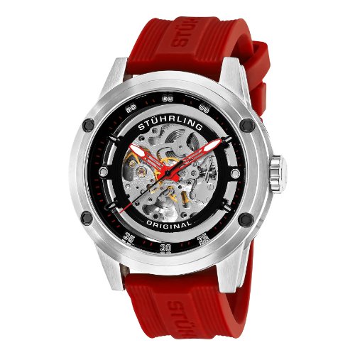 Stuhrling Original Men's 314R.3316H64 Epiphany Zeppelin Nitro Automatic Skeleton Red Watch