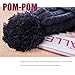 Women's Winter Beanie Warm Fleece Lining - Thick Slouchy Cable Knit Skull Hat Ski Cap(Navy blue)