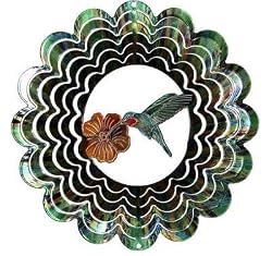 Kaleidoscope Hummingbird Green Wind Spinner