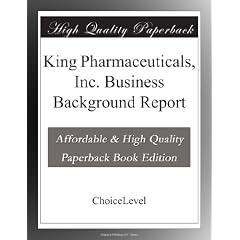 King Pharmaceuticals, Inc. Business Background Report