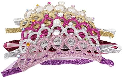 EIGA 5 Pieces Baby-girls Crown Headbands Toddler Princess Hair Bands (5 Pack)