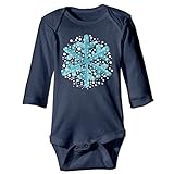 NINKI ベビー服 クリスマス 雪 飾り イラスト 長袖 カバーオール 6ヶ月~24ヶ月 100%コットン 出産祝い Size 18 Months ライトブルー